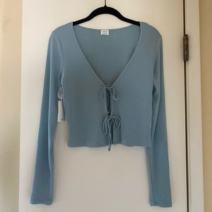 Aritzia Wilfred Free cropped tie-front t-shirt